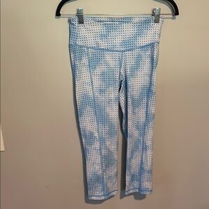 Old Navy Active Blue and White Patterned Leggings